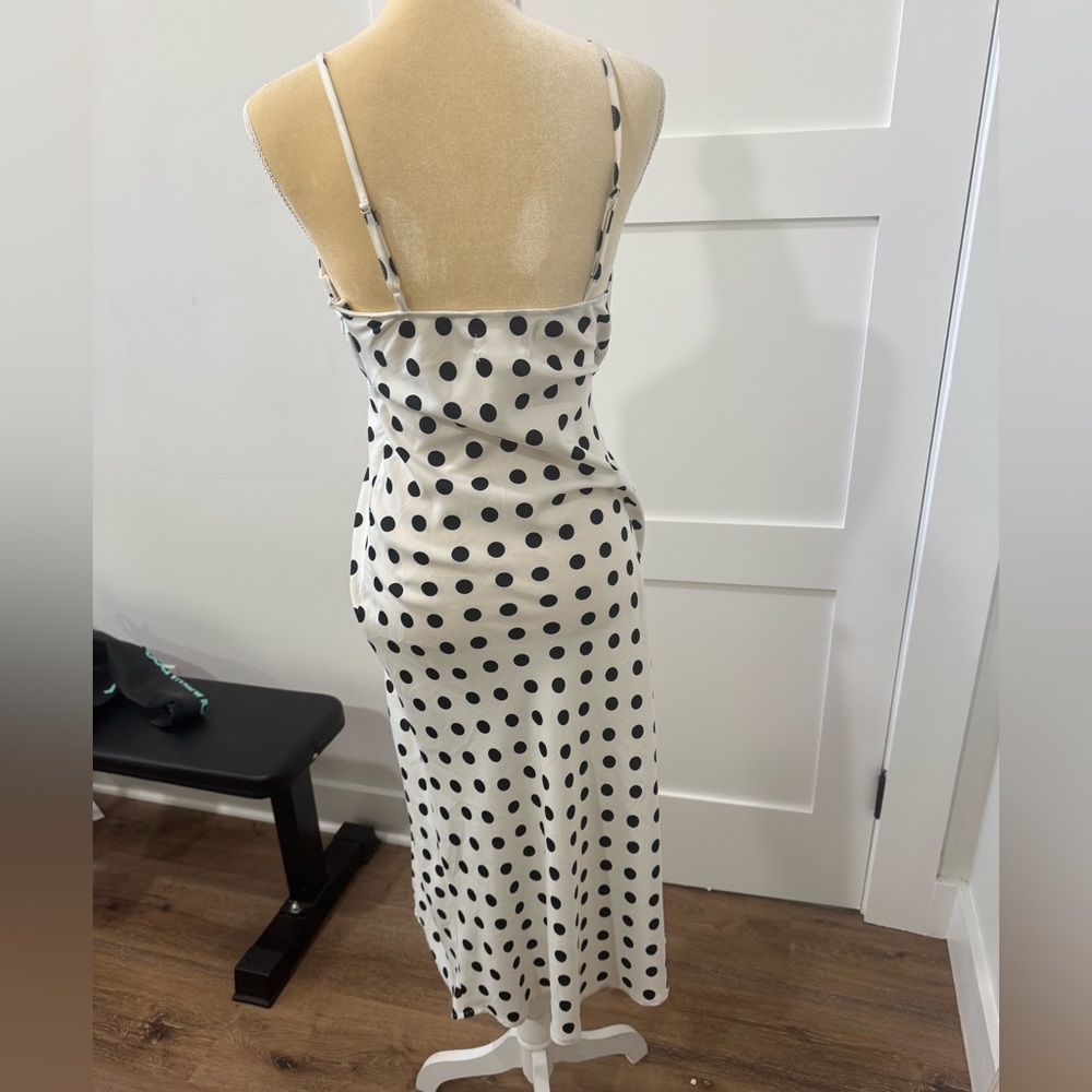 Urban Outfitters Black and White Polka Dot Midi Dress - Picture 2 of 8